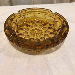 amber vintage cigar ashtray